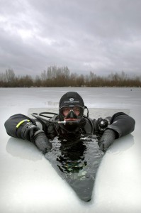 This is definitely not me in a dry suit. This is Mark Bruce. But you can do this in a dry suit!