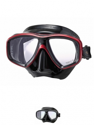 The Dive Shack - TUSA, Freedom, Ceos Pro, Dive, diving, mask, black, red, silicone, dual lens